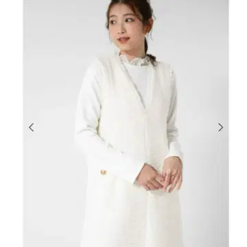 새상품 야마다야 Vin 프린지 샤기 트위드 오버롤 스커트