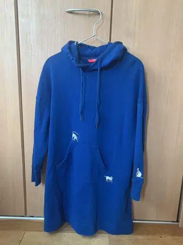 graniph 여성용 후드 부착 네이비 후드티 화이트 고양이