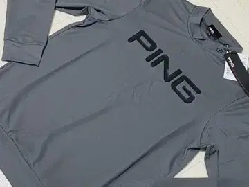 핑 PING 빅 로고 흡한속건 긴팔 하이넥 셔츠 그레이 사이즈 LL