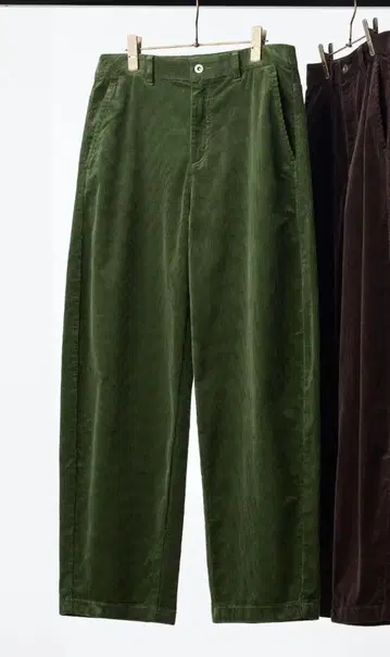 UNIQLO 코듀로이 커브 팬츠 S 그린