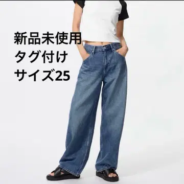 [ 새상품 ] 유니클로 UNIQLO 배기 커브 청바지 25