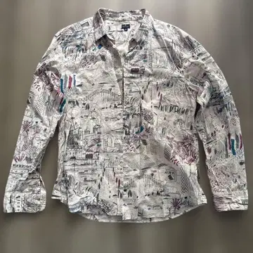 Paul Smith XL 풍경화 프린트 긴팔 셔츠