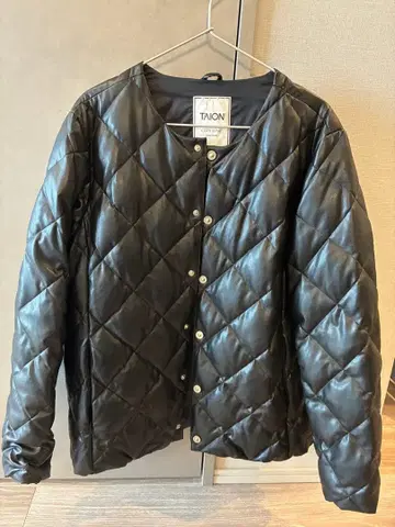 TAION 나노 유니버스 별주 인조 가죽 다운