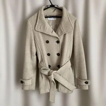 베이지 더블 브레스트 모 95%