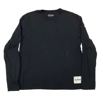 질 샌더 로고 긴팔 크루넥 T셔츠 L 블랙 남성용