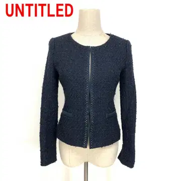 A7002 언타이틀 노카라 자켓 울 트위드 네이비 1