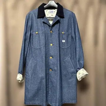 Lee 데님 롱 자켓 코듀로이 옷깃 남성용 M