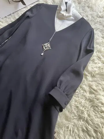 폭시 긴팔 원피스 미드나이트 네이비 42