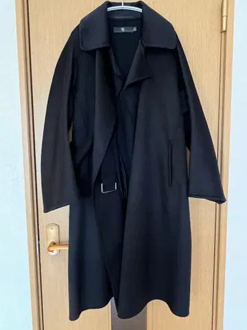 유니클로 +J 캐시미어 블렌드 랩 롱 코트 블랙 S