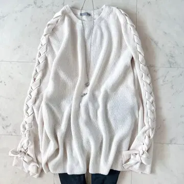 새상품급 띠어리 럭스 숄더 레이스업 니트 캐시미어 혼방 소매 컨셔스