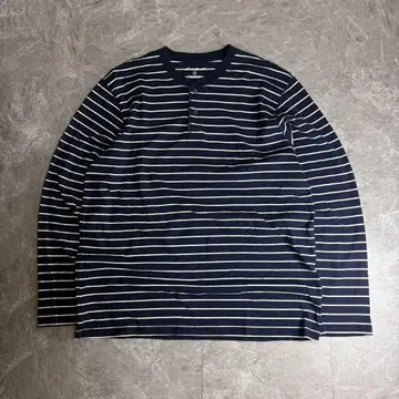 에디바우어 헨리넥 보더 롱T 구제 의류 그런지 y2k