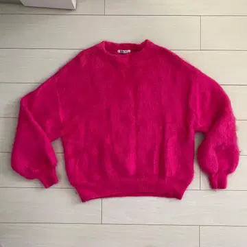 스나이델 퍼 파일 자카드 니트 쇼킹 핑크