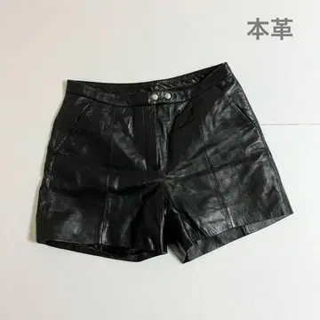 거의 새상품 하자품 가죽 양가죽 천연 가죽 숏팬츠 블랙 블랙