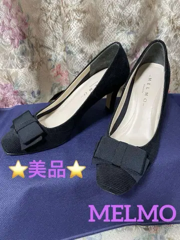 새상품급 MELMO 리본 포함 다크 네이비 펌프스 23cm