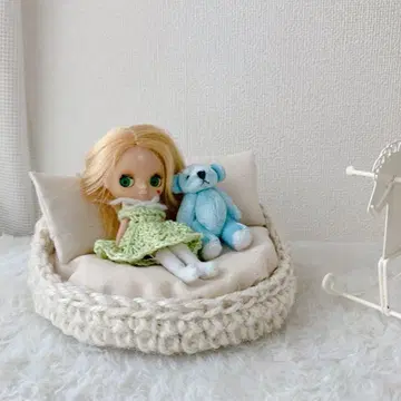 인형용 라운드 침대 원형 소파 [아이보리] 미니 브라이스 사이즈