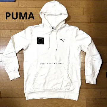 PUMA 남성용 후드티 화이트 M 사이즈