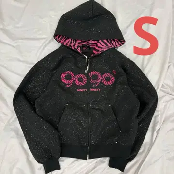 9090 girl OG 로고 글리터 집 후디