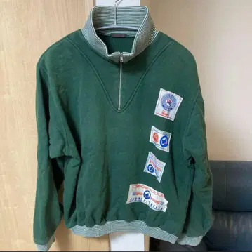 하프 지퍼 트레이닝복 구제 의류 새상품급