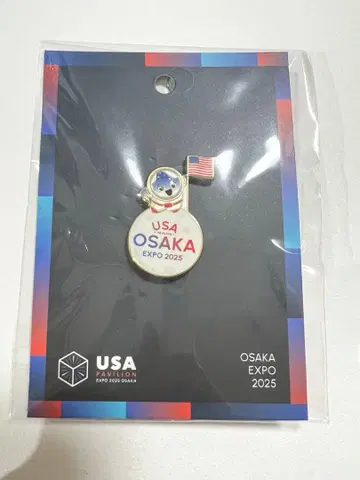오사카 간사이 만박 2025 미국관 파빌리온 스파크 핀 배지