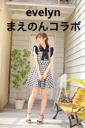 evelyn x 마에다 노조미 마에논 콜라보 리본 블라우스 원피스 셋업