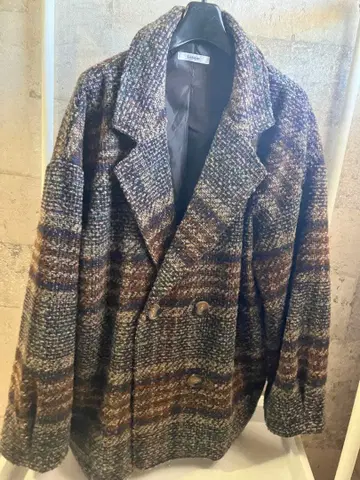 Lutique 더블 브레스트 코트 브라운 계열