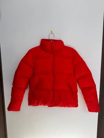 LACOSTE 로고 다운 자켓 빨간색