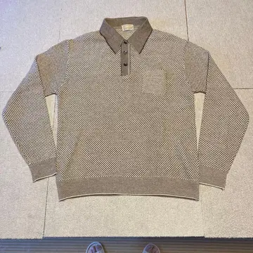 jemal 지마르 피케 셔츠 긴팔 브라운 쇼와 레트로