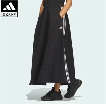 adidas 블랙 플레어 롱 스커트