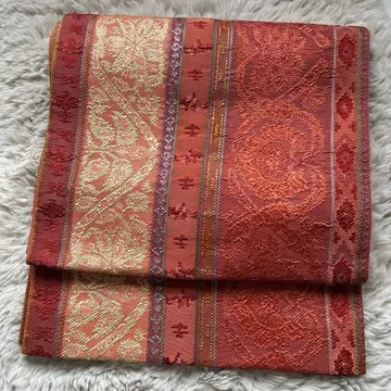 아름다운 오렌지와 골드 컬러 후쿠로 오비