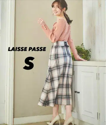 LAISSE PASSE 체크 무늬 플레어 스커트 S