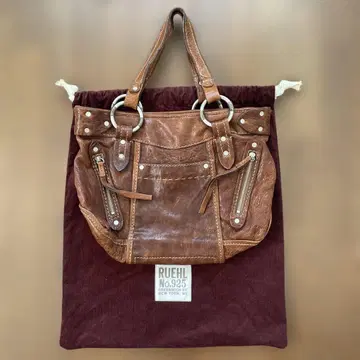 RUEHL No.925 브라운 가죽 핸드백