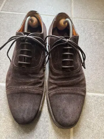 Santoni 산토니 다크 브라운 스웨이드 shabby chic