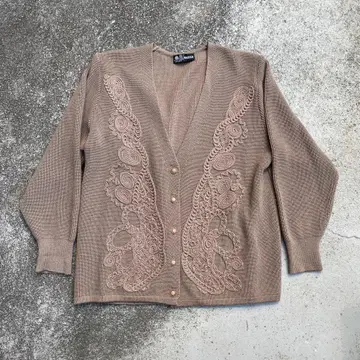 90's 니트 꽃 모티브 가디건 구제 의류