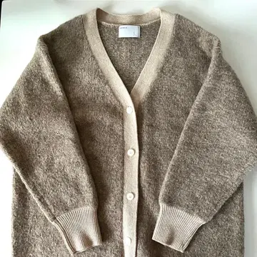 NOBLE 노블 믹스 부클레 니트 가디건 베이지