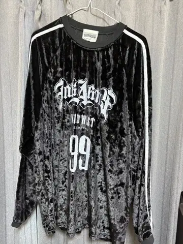 긴팔 벨벳 롱T 블랙