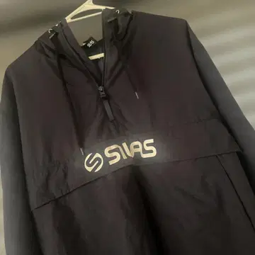 SIAS 후드 부착 나일론 자켓 블랙