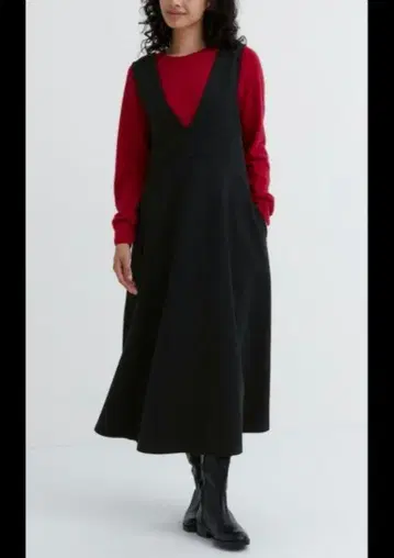 택 포함 새상품 UNIQLO 브러쉬드 저지 오버롤 스커트 XXL