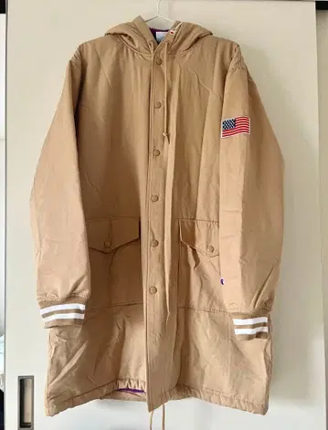 Champion 보아 안감 하프 코트 후디 자켓