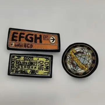 H.P.FRANCE 자수 브로치 핀 배지 3개 세트