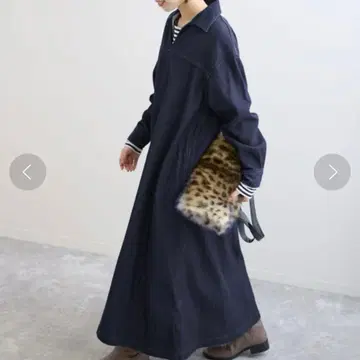 이에나 A라인 스키퍼 데님 원피스 근년 맥시 인디고 루즈핏