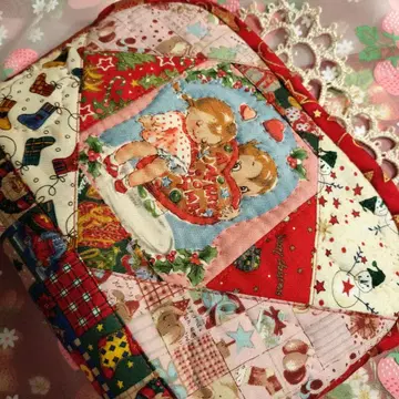 크리스마스 패턴 빅 파우치 핸드메이드