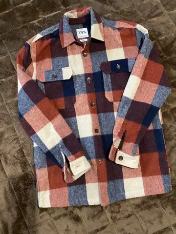 ZARA 릴랙스핏 체크 자켓 M