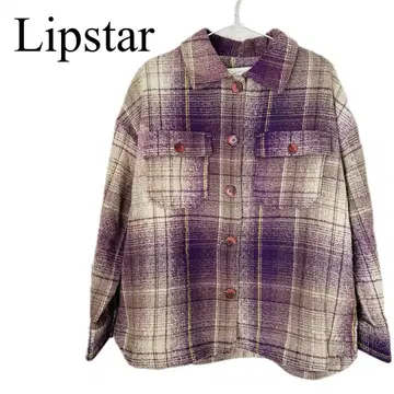 [ 새상품급 ] Lipstar 퍼플 체크 무늬 자켓 아우터 캐주얼
