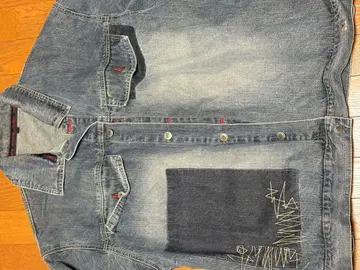 자수 데님 셔츠