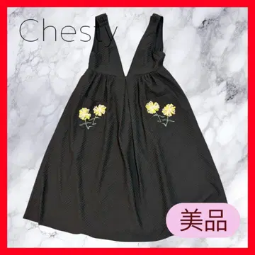 [ 새상품급 ] Chesty 슬리브리스 원피스 블랙