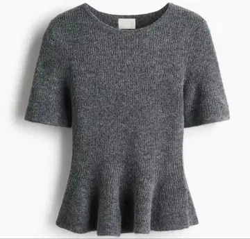 H&M 페플럼 니트탑 그레이