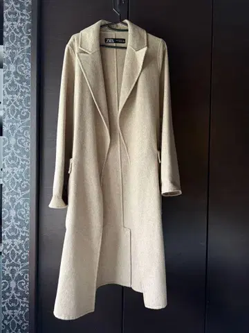 ZARA 베이지 울 혼방 롱 코트
