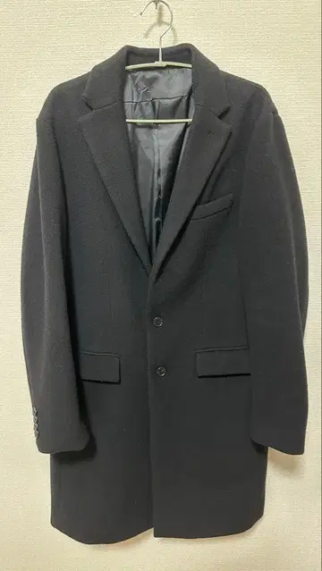 블랙 울 체스터 코트