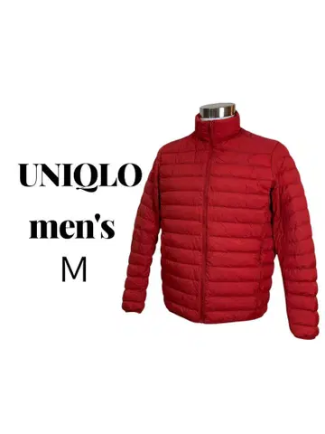 유니클로 울트라 라이트 다운 레드 남성용 M 수납 봉투 포함