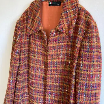 이탈리아제 트위드 버튼 없는 롱 코트 맞춤 제작 상품